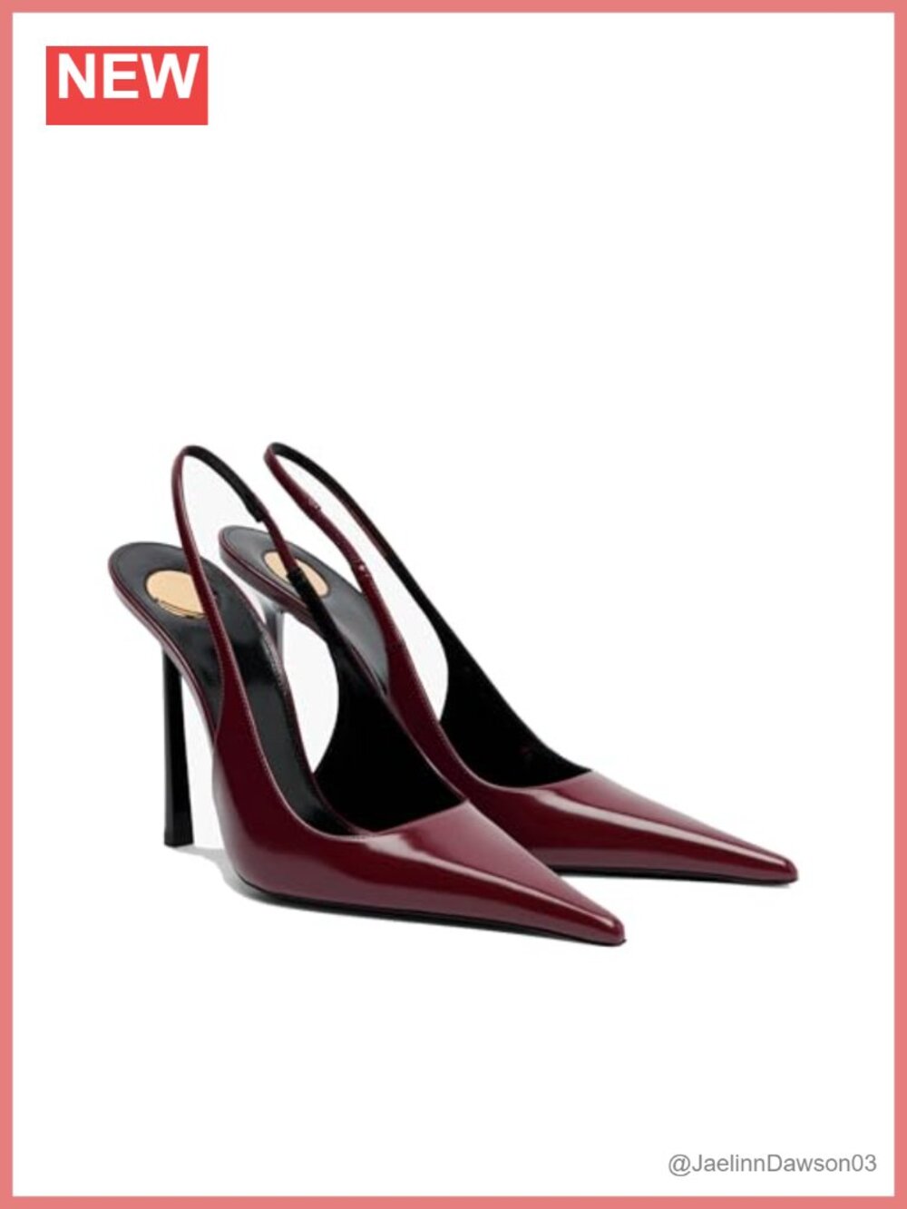 Women's Pointed Toe Slingback Heels Stiletto High Heel Faux Leather Strap Pumps